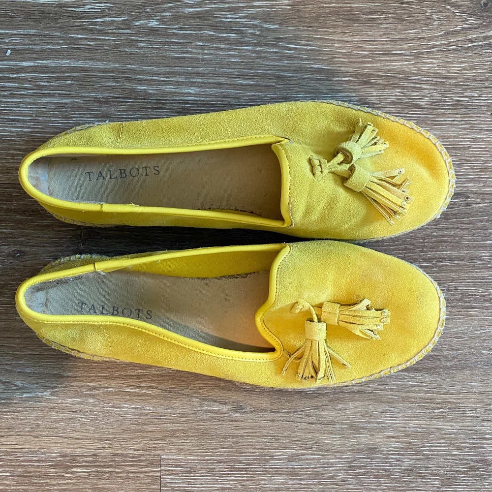 Talbots Ivy Tassel Espadrille Loafer Yellow